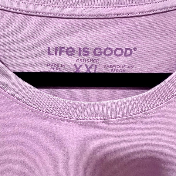 Life is Good 100 % cotton Lavender Long Sleeve Tee XXL - Picture 2 of 5